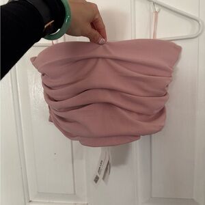 Zara Pink Ruched Crop Top